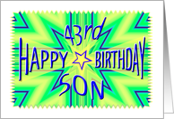 Son 43rd Birthday Starburst Spectacular card