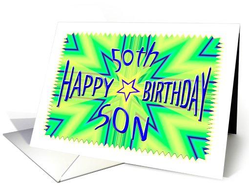 Son 50th Birthday Starburst Spectacular card (645285)