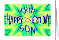 Son 58th Birthday Starburst Spectacular card