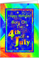 Born On the 4th of July Birthday Greeting card