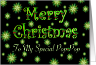 Pop Pop Christmas Green Stars and Holly card