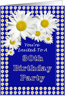 30th Birthday Party Invitations, Cheerful Daisies card