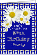 57th Birthday Party Invitation, Cheerful Daisies card