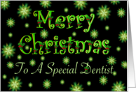 Dentist Christmas Green Stars and Holly card