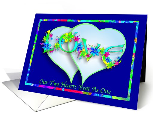 Wife Love Vibrant Hearts and Flowers card (705811)