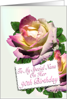 Nana 90th Birthday Roses card