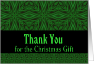 Christmas Gift Thank You Green Satin Abstract card