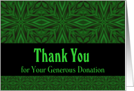 Donation Thank You Green Satin Abstract card