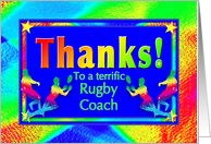 Thanks to Rugby Coach with Bright Lights and Stars card