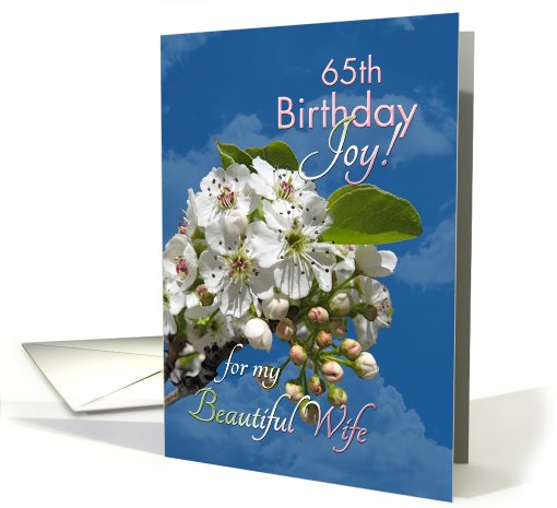 Wife 65th Birthday Joy and Love White Flowers card (807707)