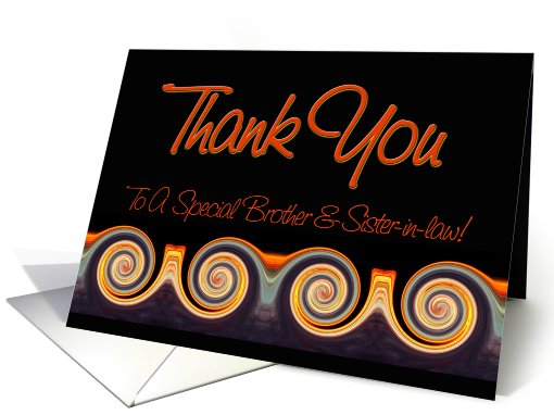 Brother and Sister-in-law - Vibrant Sunset Spiral Thank You card