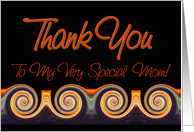 Mom - Vibrant Sunset Spiral Thank You card