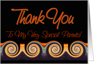 Parents - Vibrant Sunset Spiral Thank You card