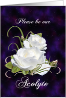 Will You Our Acolyte Elegant White Roses card
