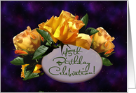 Festive 45th Birthday Party Invitation Golden Roses card