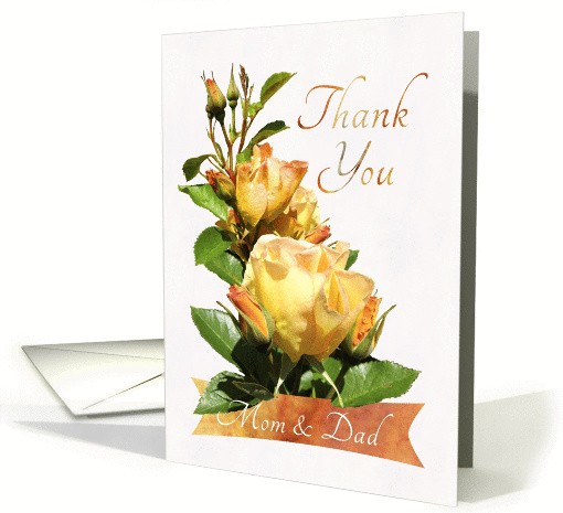 Mom and Dad Golden Rose Thank You card (863788)