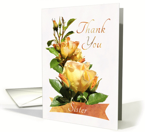 Sister Golden Rose Thank You card (863794)