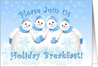 Holiday Breakfast Cute Snowmen Invitation card