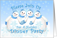 Holiday Dinner Party Snowmen Invitation card