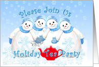 Holiday Tea Party Snowmen Invitation card