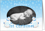 Daughter’s 1st Christmas Snowman Photo Card