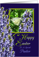 Easter Butterfly Garden Greeting For Pastor card