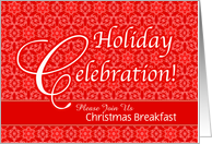 Red Lace Christmas Custom Breakfast Party Invitation card