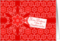Red Lace Christmas for Son and Daughter-in-law card