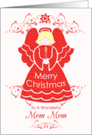 Merry Christmas Mom Mom, Angel in Red Lace card