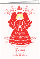 Merry Christmas Dentist, Angel in Red Lace card