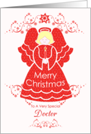 Merry Christmas Doctor, Angel in Red Lace card