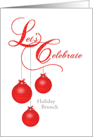 Custom Holiday Brunch Invitation, Red Lace Ornaments card