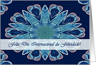 Portuguese International Happiness Day, Blue Hearts Mandala card