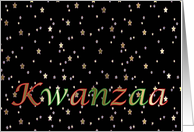 Kwanzaa Black Red Green Golden Mini Stars card