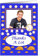 Photo Card Thank You Baseball Motives on Blue card
