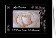 Wedding Bridesmaid Invitation for Goddaughter, White Rose and Blossoms card