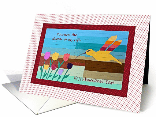 Valentine's Day for Grandchildren, Hummingbird and Flowers card