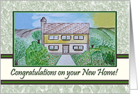 Congratulations on Your New Home, House with a Garden card