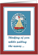 Thinking of You Sailing Boat Mosaic card