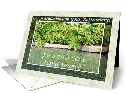 Congratulations Retirement for Postal Worker, Pond of Wishes card