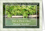 Congratulations Retirement for Postal Worker, Pond of Wishes card