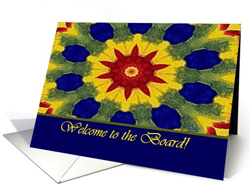Welcome to the Board, Colorful Rose Window Painting card (911877)