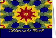 Welcome to the Board, Colorful Rose Window Painting card