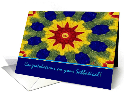 Congratulations on your Sabbatical, Colorful Rose Window Painting card