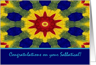 Congratulations on your Sabbatical, Colorful Rose Window Painting card