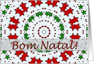 Portuguese Christmas and New Year, Red and Green Stars Mandala card