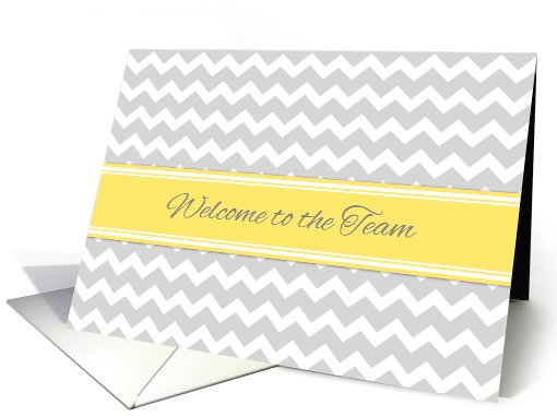 Employee Welcome to the Team - Yellow Grey Chevron card (1006943)