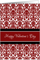 Happy Valentine’s Day Co-worker - Red White Black Damask card