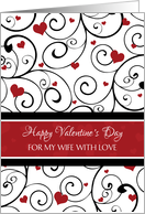 Happy Valentine’s Day for Wife - Red White Hearts card