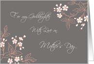 Goddaughter Happy Mother’s Day Card - Coral White Grey Floral card